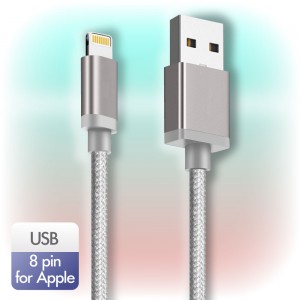 Кабель GC-550S для Apple с разъемом Lightning на разъем USB, нейлоновая оплетка, белый