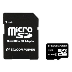Silicon Power Micro Secure Digital 04 Gb SDHC Class 6 + adapter